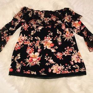 White House Black Market floral blouse